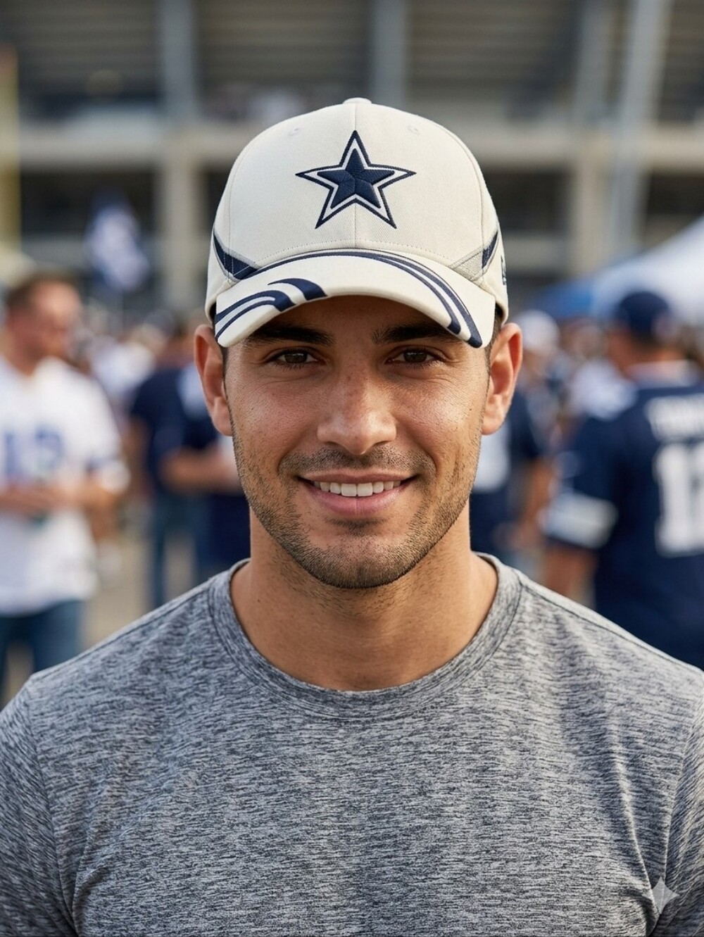 NFL Dallas Star Embroidered Baseball Cap - White/Navy